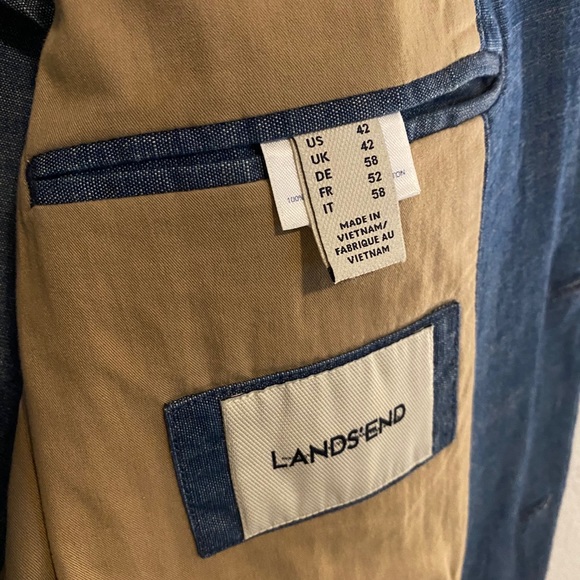 Men’s Lands’ End Denim Style Blazer - Picture 6 of 10